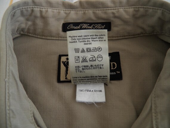 Eddie Bauer Legend Omak Work Shirt Mens Size M tan ripstop weave cotton long sleeve View 5