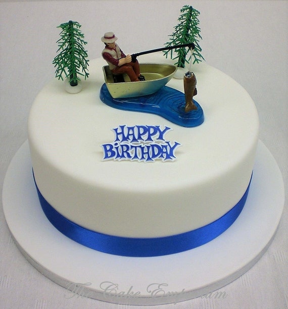 Fishing Cake Topper/ Fisherman's Birthday Cake Topper/ Fishing Cake Kit/ Man  Fishing Scene Cake Kit/ Fishing Cake Kit Topper -  Canada