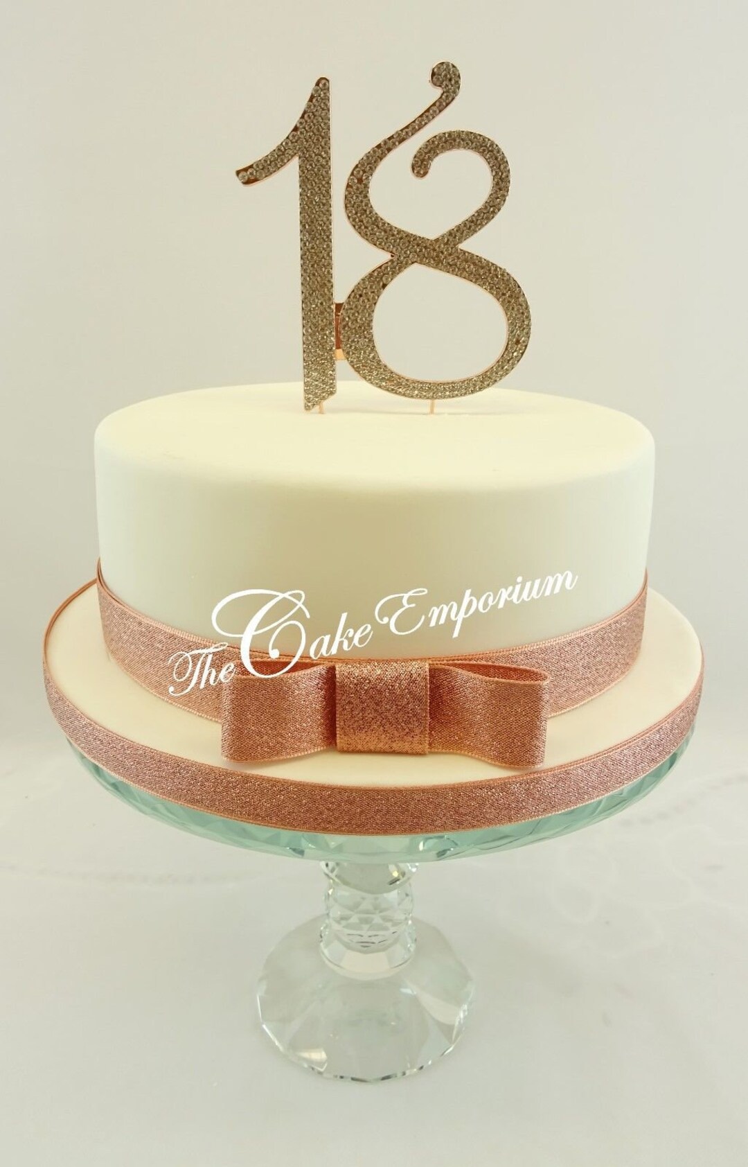 XL Large Diamante Rhinestone Birthday Number 18 21 Rose Gold Cake ...