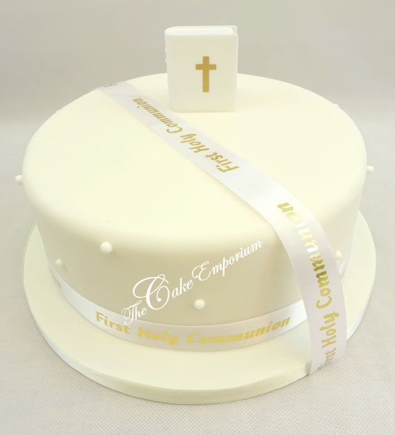 1st First Holy Communion Bible Ribbon Set Cake Topper Etsy
