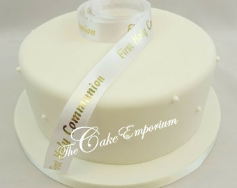 First 1st Holy Communion Ribbon Gold or Silver 1metre 2metre 5metre Lengths Cake Safe Ribbon