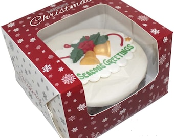 10 x Christmas Cake Boxes 8x8x4 inch