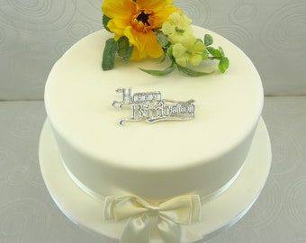 Sunflower Cake Topper Spray with Ribbon & Bow Pack and Motto