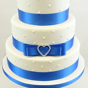 Rose Gold Wedding Cake Ribbon And Bow Sets With Cake Topper Etsy