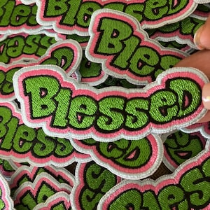 Blessed patch 3 1/2 in size irons on
