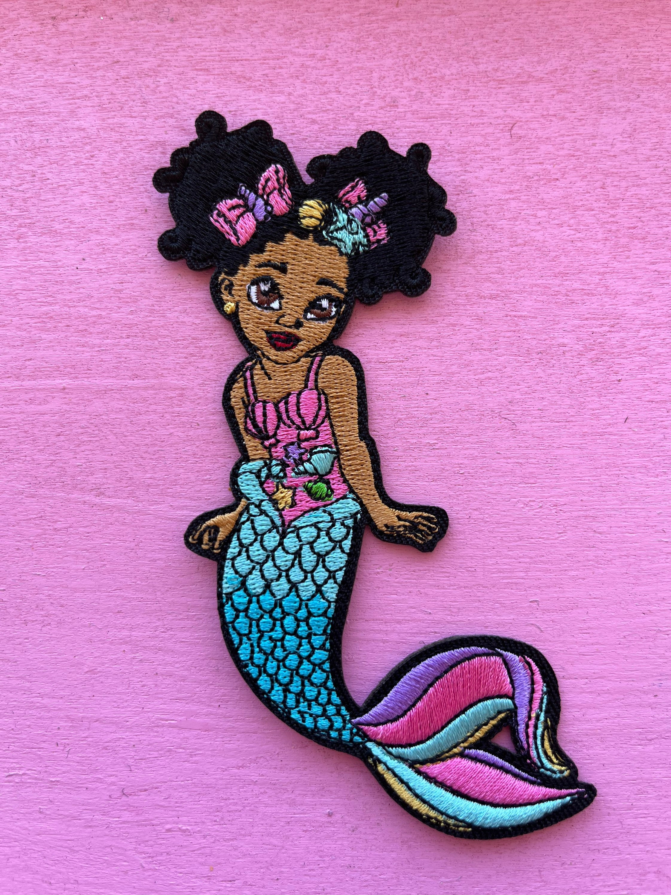 Mermaid Chenille Iron On Patch - Merbabe Chenille Iron on Patch