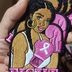 Cancer Awareness Patch 3 1/2 inches irons on