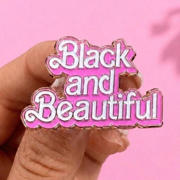 Black and Beautiful enamel pin