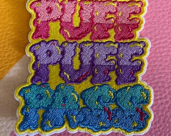 Puff Puff Pass Patch 3 1/2 in size irons on