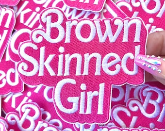 Brown Skin Girly Vibes Patch 3 1/2 inches In size irons on