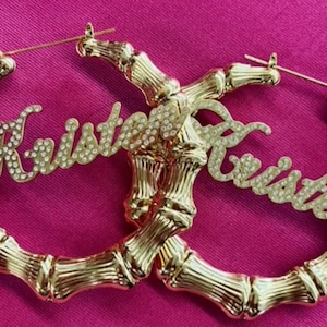 Bling custom bamboo earrings
