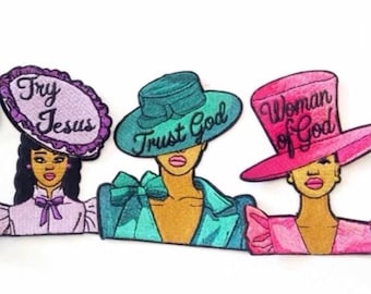 Women Of God Collection set of 4  3 1/2 inch patches irons on
