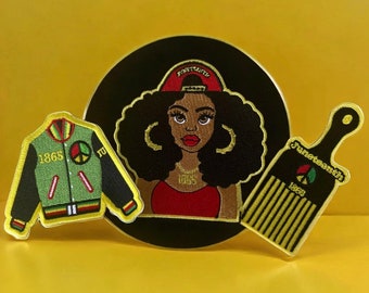 Juneteenth limited edition patch set up three