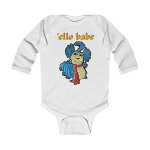 Labyrinth Inspired Babe with the Power 'ello Onsie Infant Long Sleeve Bodysuit