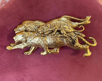 Vintage big cat brooch
