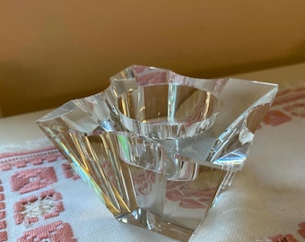 Oleg Cassini crystal cut candle holder