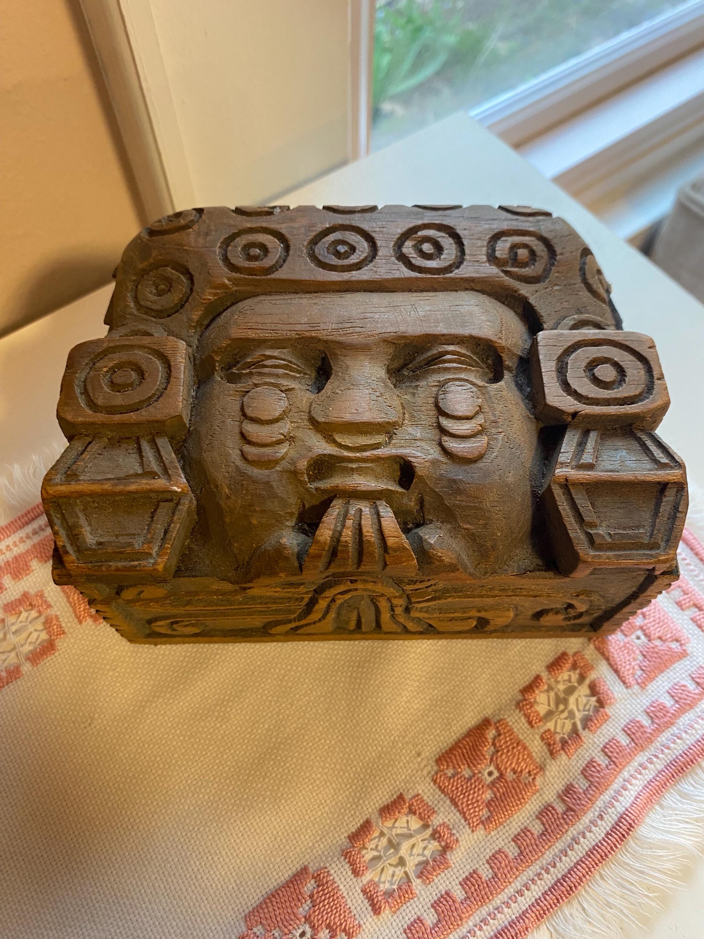 Aztec God Wooden Jewelry Box - Etsy