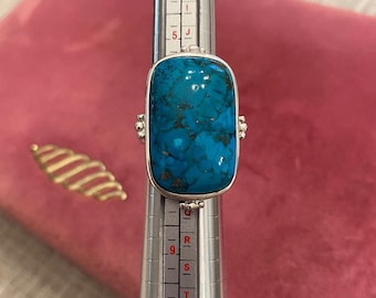 Silver and turqoise 925 ring