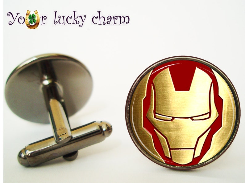 Cufflinks Superhero for him Cufflinks Iron man comics Husband gift wedding groom Arc reactor gif for Dad gift for men Tony Stark