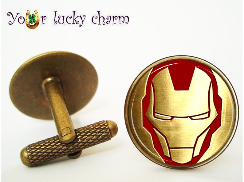 Cufflinks Superhero for him Cufflinks Iron man comics Husband gift wedding groom Arc reactor gif for Dad gift for men Tony Stark