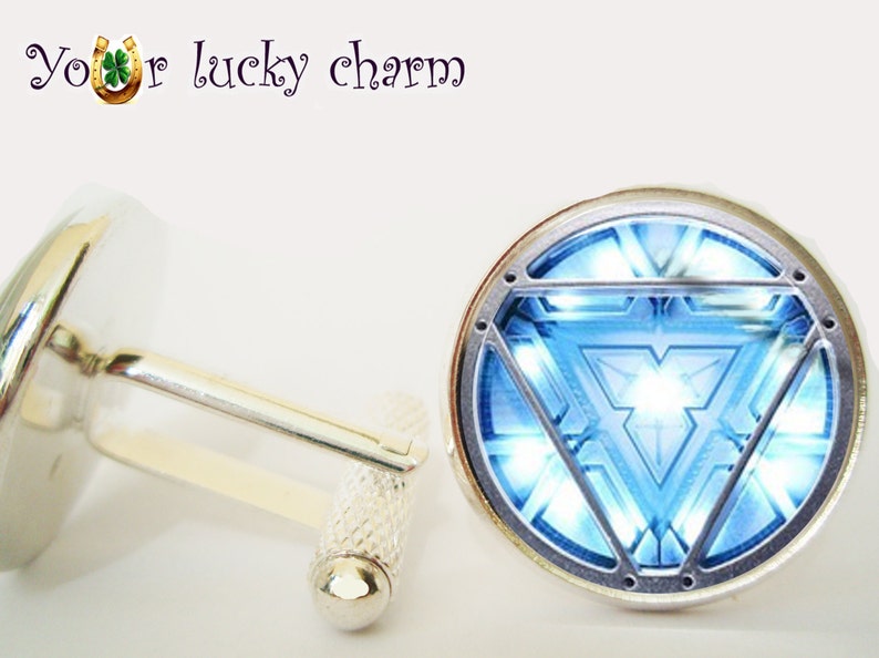 groom cufflinks Image under glass Arc reactor cufflinks, Tony husband gift Iron Man cufflinks gift for Dad wedding cufflinks