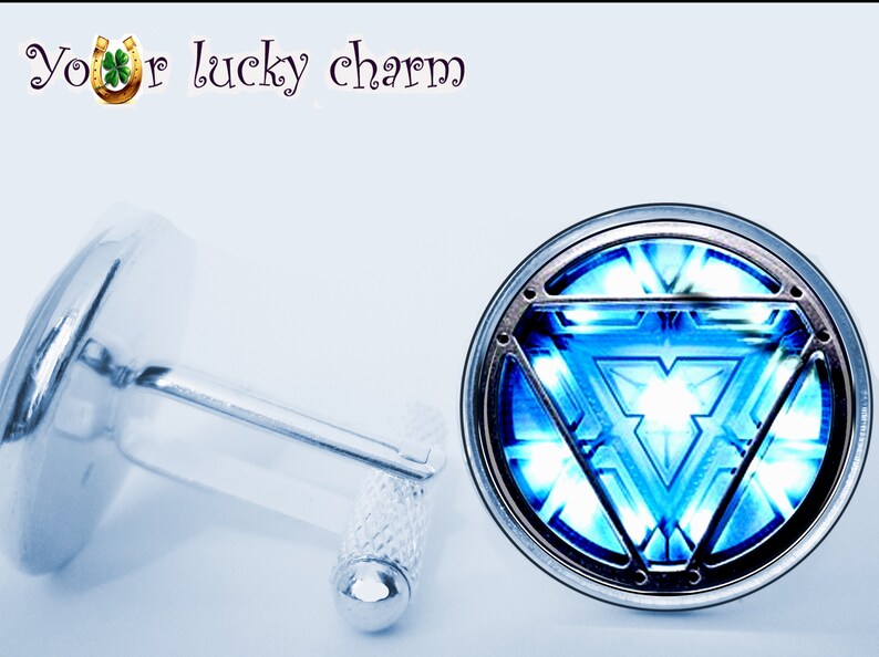 groom cufflinks Image under glass Arc reactor cufflinks, Tony husband gift Iron Man cufflinks gift for Dad wedding cufflinks