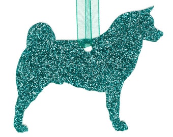 Glitter acrylic Akita Christmas decoration - 11 colour choices