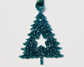 Glitter Tree Shaped Christmas decoration - various colour choices