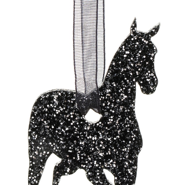 Glitter acrylic Horse Style B Christmas decoration - 11 colour choices
