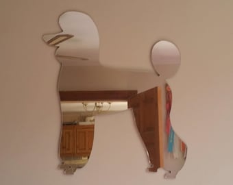 Silver Acrylic (Perspex) Poodle Mirror