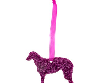 Deerhound Glitter Christmas decoration - 11 colour choices