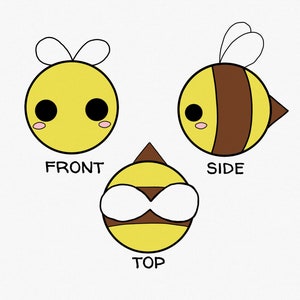 PDF. DIGITAL Bumble Honey Bee Kawaii Plush Toy PATTERN only - Diy - Handmade