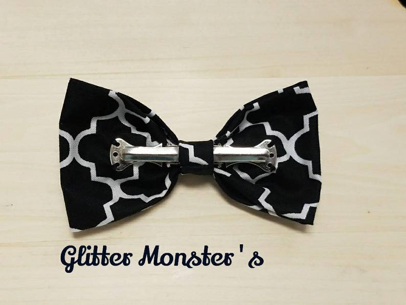 Boys Coral and Navy Bow Tie in Cotton, Ring Bearer Bow Tie, Groomsmen Bow Tie, Graduation Bow Tie, Clip on Bow Tie image 2