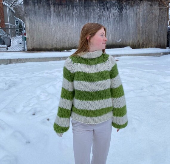 Green outlet striped sweater