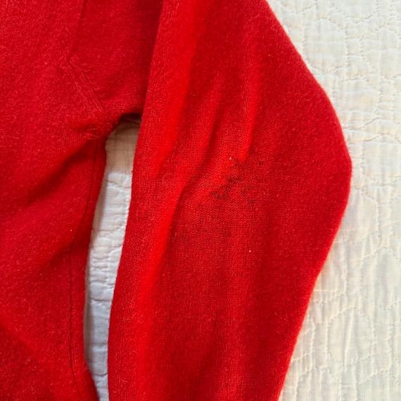 1960s Red Wool Cardigan S - image 3