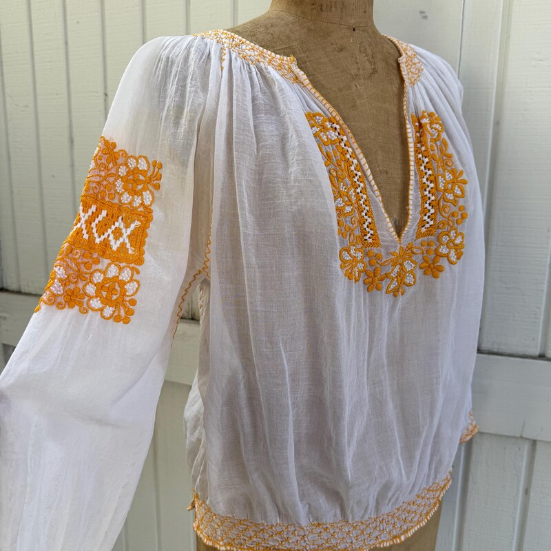 M/L | 1970s Hungarian Embroidered Blouse main image 1