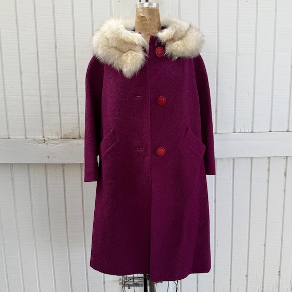 1950s Raspberry Styled by Charles Wool Tweed Bouc… - image 10