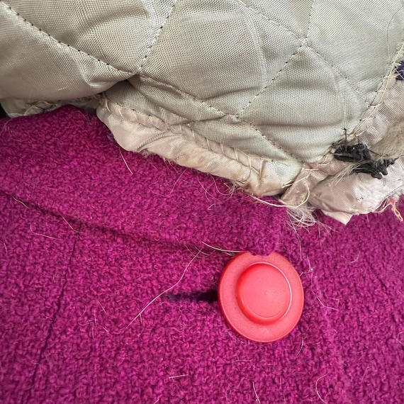 1950s Raspberry Styled by Charles Wool Tweed Bouc… - image 4