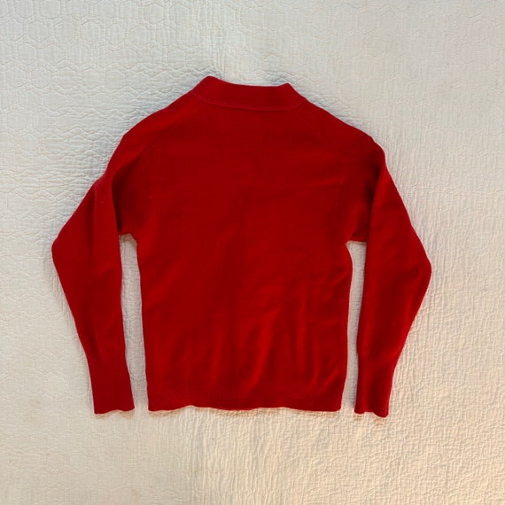 1960s Red Wool Cardigan S - image 5