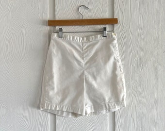 1970s White Cotton Twill Shorts