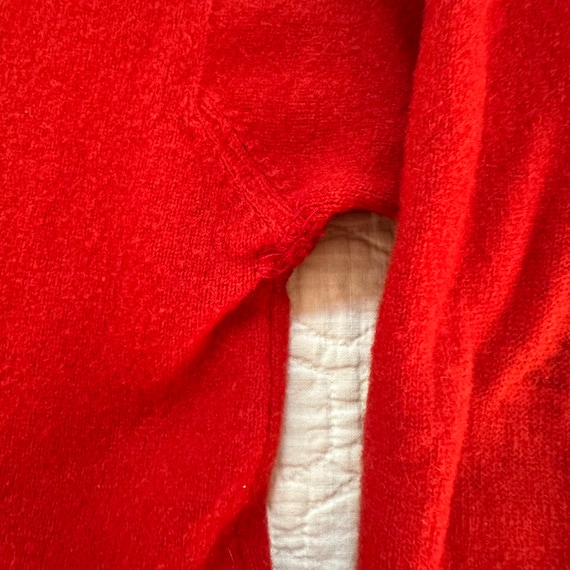 1960s Red Wool Cardigan S - image 4