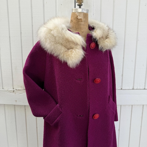 1950s Raspberry Styled by Charles Wool Tweed Bouc… - image 7