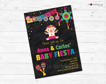 Girl Baby Shower Fiesta Invitation: Editable Mexican Theme (Digital Download)