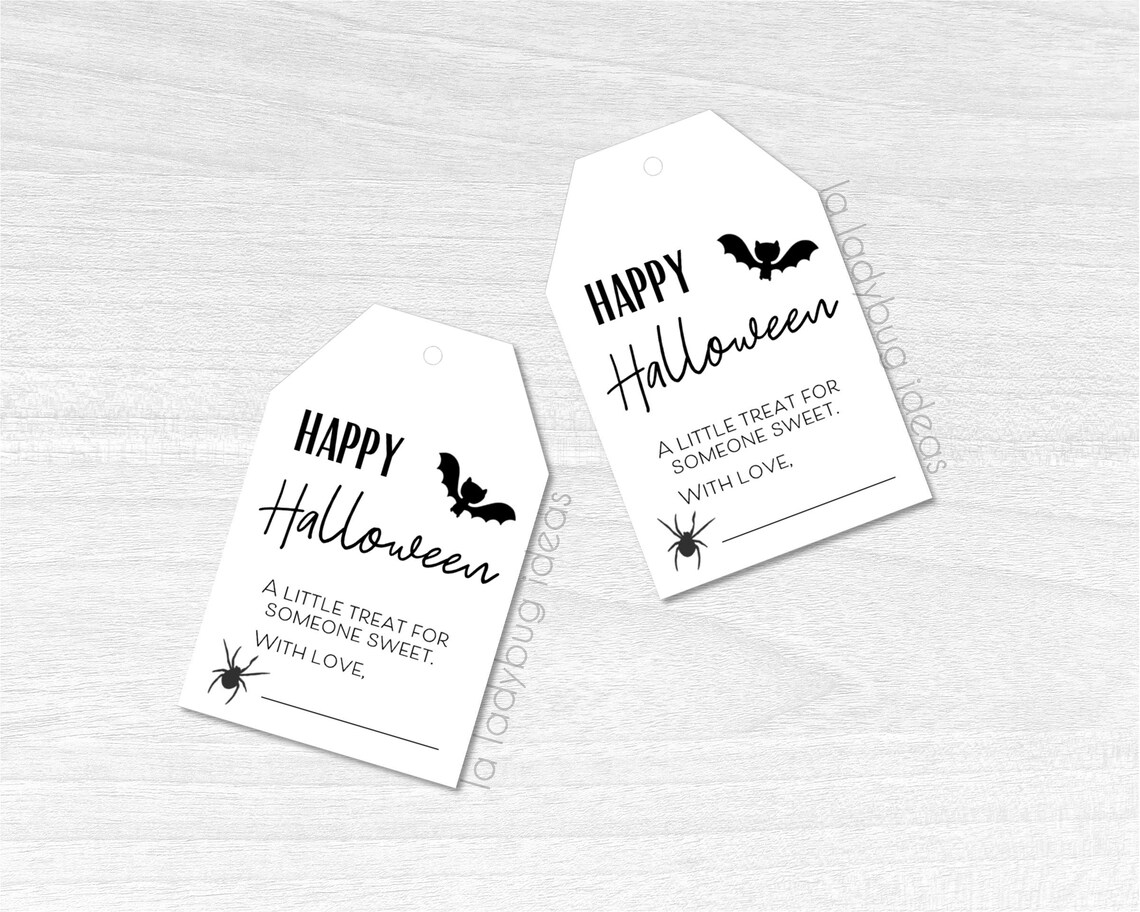 Happy Halloween Gift Tags. Gift Tags for Halloween. Printable Etsy