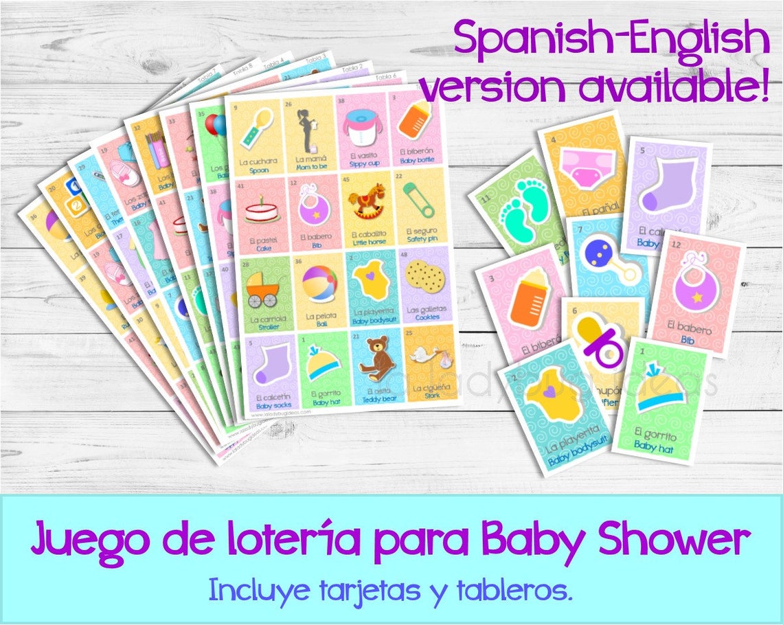 Baby Loteria Printed. Lotería Para Baby Shower. Mexican | Etsy