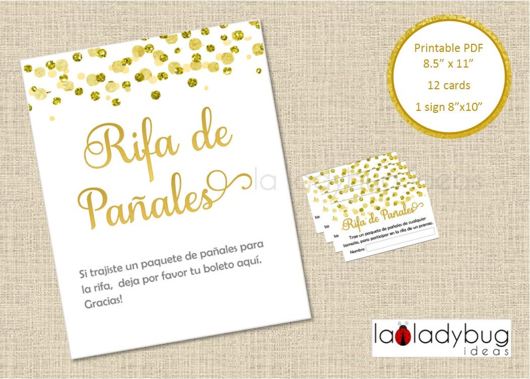 PRINTED Rifa De Pañales Spanish Diaper Raffle Sign Baby -  Finland