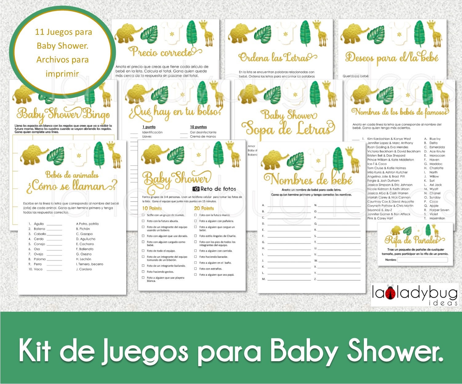 Juegos para baby shower. Archivos PDF/JPEG para imprimir. 11 - Portugal