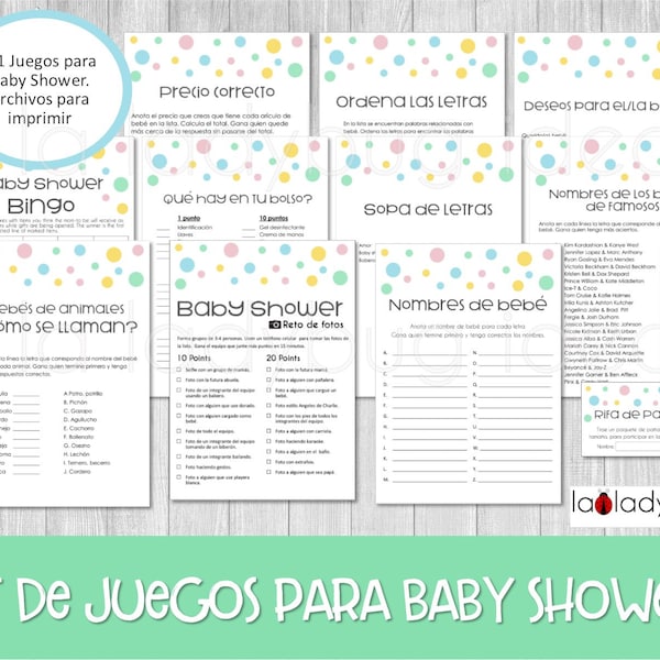 Juegos De Baby Shower Para Imprimir - Etsy