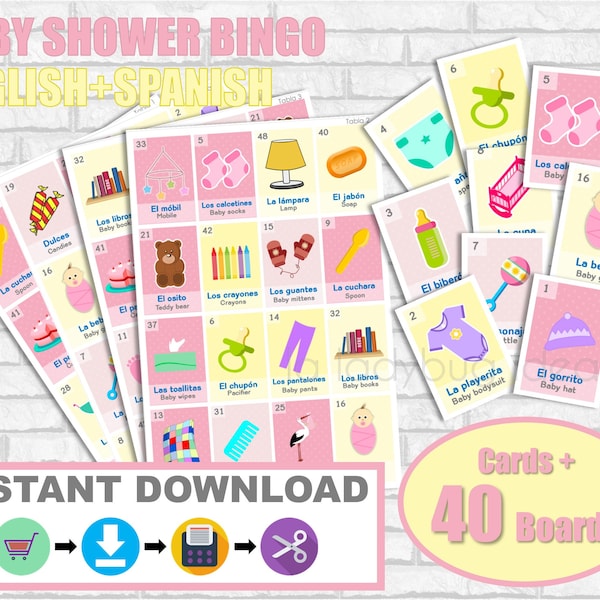 Loteria Para Baby Shower Imprimir - Etsy