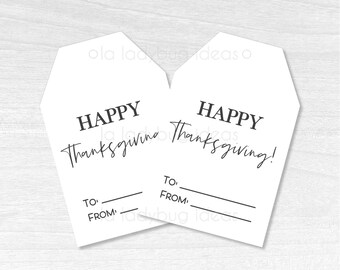 Happy Thanksgiving Gift Tags: Printable PDF, Instant Download